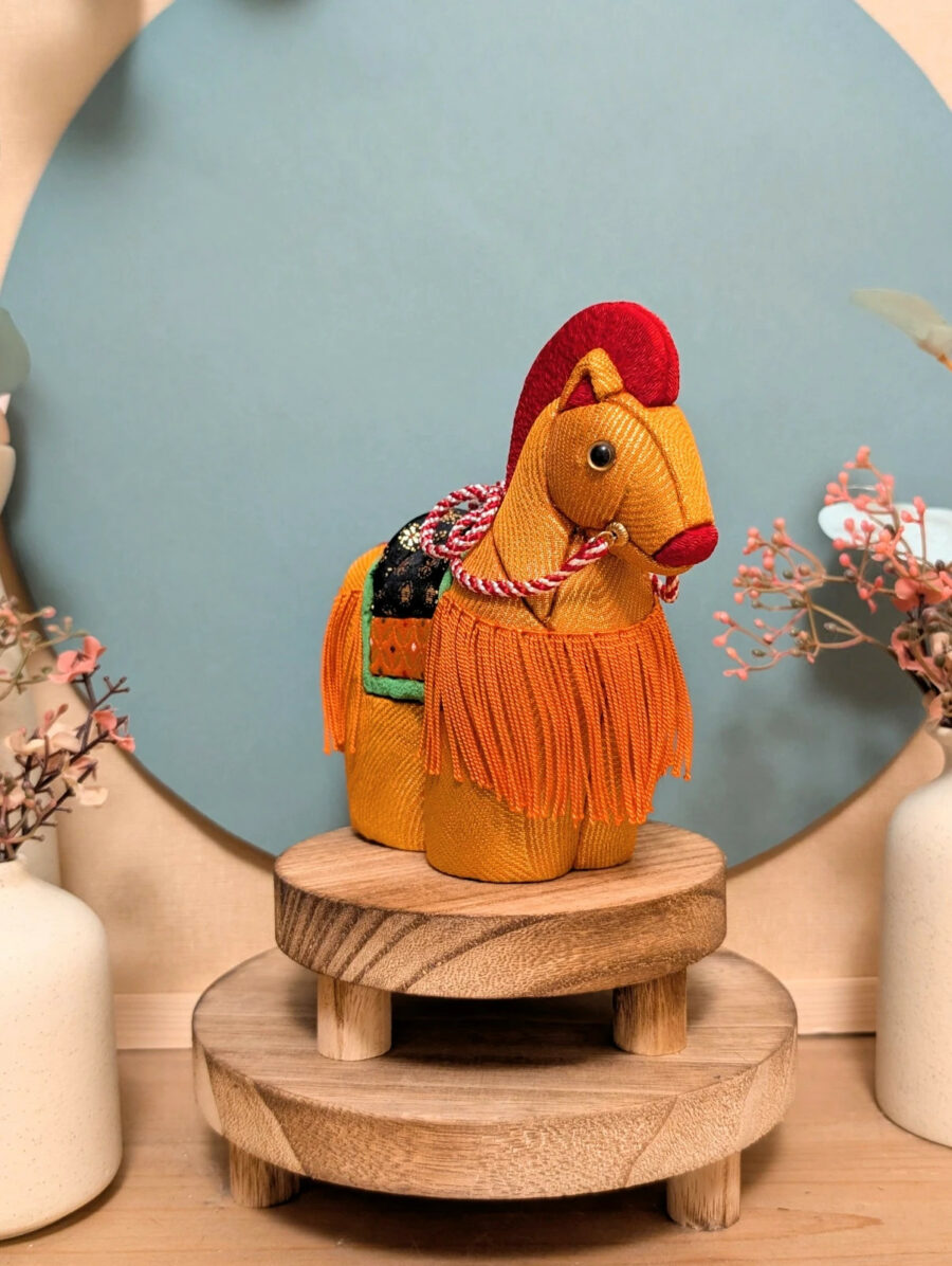 Cheval du Zodiaque Eto 干支 - Soie Tressée Orangée - photo 4
