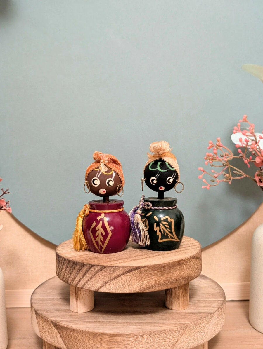Duo Kokeshi Omiyage Donko - Corps Laqués - photo 2