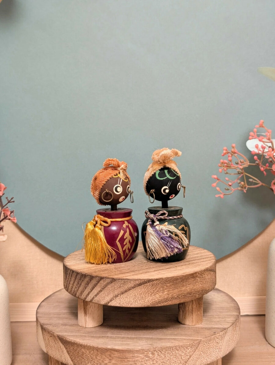 Duo Kokeshi Omiyage Donko - Corps Laqués - photo 4