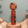 Kokeshi Shingata - Fleurs rouges et noires - photo 2