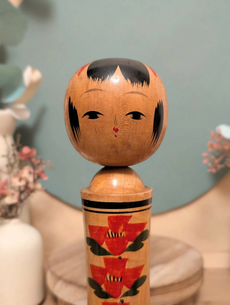 Kokeshi Shingata - Grandes Fleurs Rouges - photo 6